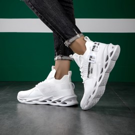 Sapatos masculinos casuais com estampado de letras, leves e respiráveis, ideais para corrida ao ar livre, em todas as estações.