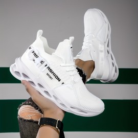 Sapatos masculinos casuais com estampado de letras, leves e respiráveis, ideais para corrida ao ar livre, em todas as estações.
