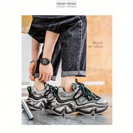 Novas Botas Esportivas de Sola Grossa para Todas as Estações, Masculinas Modernas e Versáteis, Sapatos do Pai que Aumentam a Altura Invisível, Confortáveis e Bonitos Sapatos de Exterior
