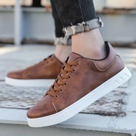 Sapatos masculinos, cor sólida para negócios, versáteis, respiráveis. Sapatos de tabuleiro esportivos e casuais, sapatos de rua.