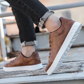 Sapatos masculinos, cor sólida para negócios, versáteis, respiráveis. Sapatos de tabuleiro esportivos e casuais, sapatos de rua.