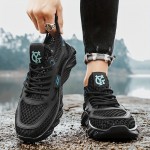 Tênis esportivos casuais masculinos respiráveis para corrida ao ar livre, acampamento de férias, antiderrapantes, com solado macio para praia.