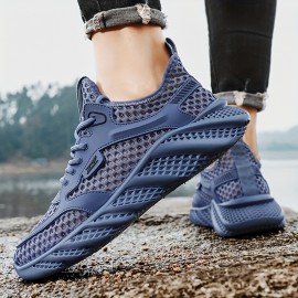 Tênis esportivos casuais masculinos respiráveis para corrida ao ar livre, acampamento de férias, antiderrapantes, com solado macio para praia.