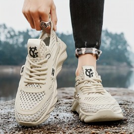 Tênis esportivos casuais masculinos respiráveis para corrida ao ar livre, acampamento de férias, antiderrapantes, com solado macio para praia.