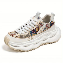 Tenis Casual Masculino de Cano Baixo - Sola Grossa Confortável, Tecido Leve e Respirável em Lona com Tira, Solado de Borracha Amortecedor, Sapatos Versáteis para Todas as Estações e Atividades