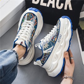 Tenis Casual Masculino de Cano Baixo - Sola Grossa Confortável, Tecido Leve e Respirável em Lona com Tira, Solado de Borracha Amortecedor, Sapatos Versáteis para Todas as Estações e Atividades