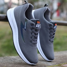 Tenis de Corrida Leves para Homens - Sapatilhas Esportivas Respiráveis com Solado Antiderrapante e Palmilha EVA Acolchoada - Para Academia, Jogging e Uso Diário - Fechamento com Cadarço (Cinza/Preto/Acento Laranja) - Design Moderno e Flexível