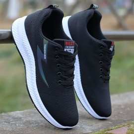 Tenis de Corrida Leves para Homens - Sapatilhas Esportivas Respiráveis com Solado Antiderrapante e Palmilha EVA Acolchoada - Para Academia, Jogging e Uso Diário - Fechamento com Cadarço (Cinza/Preto/Acento Laranja) - Design Moderno e Flexível