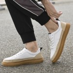 Novas tênis de couro de vaca para homem, estilo casual e de negócios, com sola de couro de vaca antiderrapante para todas as estações, nível de aparência alto, sapatos versáteis e modernos, estilo britânico, leves e confortáveis.