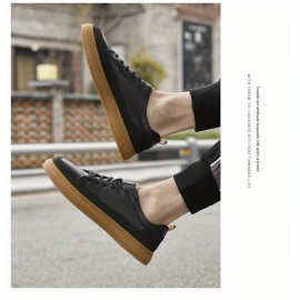Novas tênis de couro de vaca para homem, estilo casual e de negócios, com sola de couro de vaca antiderrapante para todas as estações, nível de aparência alto, sapatos versáteis e modernos, estilo britânico, leves e confortáveis.