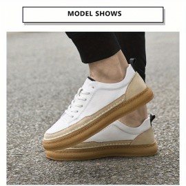 Novas tênis de couro de vaca para homem, estilo casual e de negócios, com sola de couro de vaca antiderrapante para todas as estações, nível de aparência alto, sapatos versáteis e modernos, estilo britânico, leves e confortáveis.