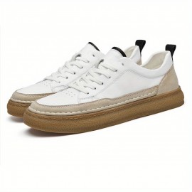 Novas tênis de couro de vaca para homem, estilo casual e de negócios, com sola de couro de vaca antiderrapante para todas as estações, nível de aparência alto, sapatos versáteis e modernos, estilo britânico, leves e confortáveis.
