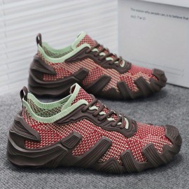 Novos Sapatos de Malha Voando para Homens para a Primavera e o Verão de, Finos, Respiráveis e Modernos Sapatos Esportivos, Sapatos de Meia de Sola Espessa e Moda, Sapatos de Corrida Casuais Leves e Versáteis