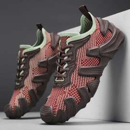 Novos Sapatos de Malha Voando para Homens para a Primavera e o Verão de, Finos, Respiráveis e Modernos Sapatos Esportivos, Sapatos de Meia de Sola Espessa e Moda, Sapatos de Corrida Casuais Leves e Versáteis