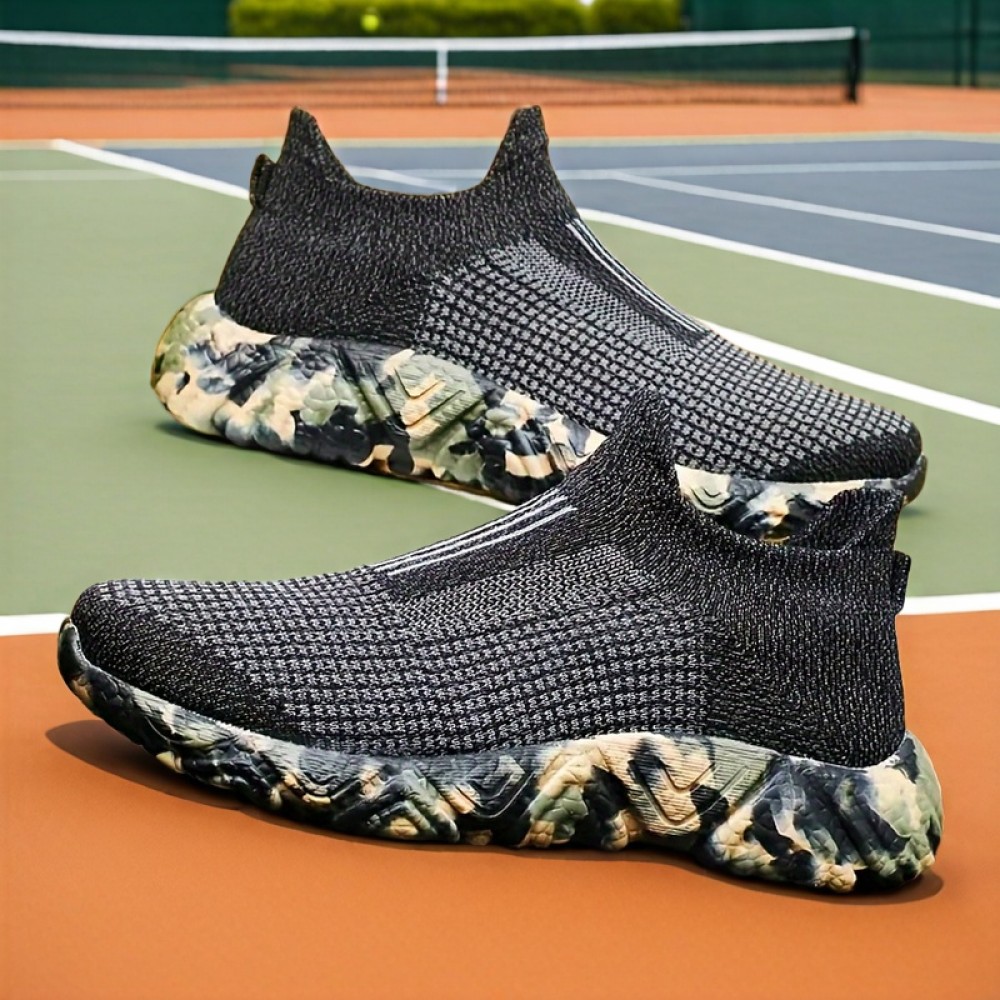 [Sólidos] Tênis Slip-On Respiráveis para Homens, Estilo Vintage Casual Esportivo, Parte Superior de Tecido de Cor Sólida com Sola de Borracha, Design de Cano Baixo com Ponta Redonda para Caminhadas, Treino & Uso Diário - Conforto para Todas as Estações