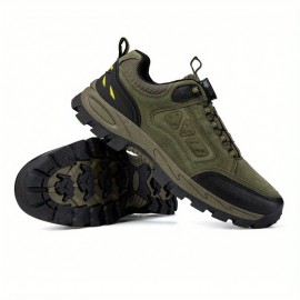 Botas de Caminhada Masculinas - Antiderrapante e Resistente, Malha Respirável para Todas as Estações, Palmilha EVA Absorvente de Impacto e Sola de Borracha Apoiadora para Trilhas, Trekking e Uso Casual - Design Baixo com Cadarço