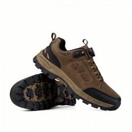Botas de Caminhada Masculinas - Antiderrapante e Resistente, Malha Respirável para Todas as Estações, Palmilha EVA Absorvente de Impacto e Sola de Borracha Apoiadora para Trilhas, Trekking e Uso Casual - Design Baixo com Cadarço