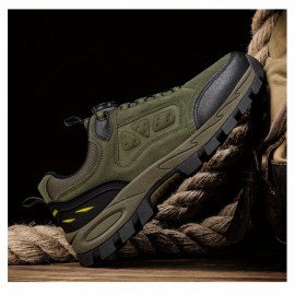 Botas de Caminhada Masculinas - Antiderrapante e Resistente, Malha Respirável para Todas as Estações, Palmilha EVA Absorvente de Impacto e Sola de Borracha Apoiadora para Trilhas, Trekking e Uso Casual - Design Baixo com Cadarço