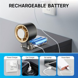 Ventilador de Pescoço Ultra Silencioso Portátil com Cordão - Design 3 em 1: Resfriamento a Gelo e Turbo, 13550 RPM, Bateria Recarregável até 20H, Display LCD, 60°F em 60s | Ventilador USB para Viagens, Acampamentos e Ar Livre - Preto/Rosa, Presente para H