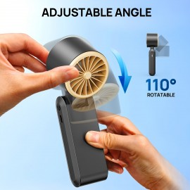 Ventilador de Pescoço Ultra Silencioso Portátil com Cordão - Design 3 em 1: Resfriamento a Gelo e Turbo, 13550 RPM, Bateria Recarregável até 20H, Display LCD, 60°F em 60s | Ventilador USB para Viagens, Acampamentos e Ar Livre - Preto/Rosa, Presente para H