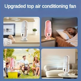 Ar Condicionado Portátil E Refrigerador - Ventilador De Resfriamento De Envolvimento De 720° De 5 Velocidades De Motor Duplo | Ventilador De Mesa USB Ultra Silencioso Para Casa, Escritório, Quarto, Viagem, Acampamento, RV, Exterior | Presentes De Natal E 