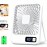 Ventilador de mesa portátil recarregável por USB com bateria de 3000mAh - Design ultra-silencioso de 5 velocidades ajustáveis, dobrável a 180°, visor de energia digital, material acrílico para casa, escritório, viagem, dispositivo de resfriamento versátil