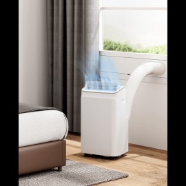 Ar Condicionado Portátil GAOMON 12.000 BTU com Controle Remoto, Desumidificador e Modo Sono - Unidade de Resfriamento Eficiente em Energia USB para Ambientes até 550 Pés², Design Elegante Branco, Refrigeração para Pequenos Espaços, Painel Minimalista, Alç