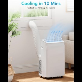 Ar Condicionado Portátil GAOMON 12.000 BTU com Controle Remoto, Desumidificador e Modo Sono - Unidade de Resfriamento Eficiente em Energia USB para Ambientes até 550 Pés², Design Elegante Branco, Refrigeração para Pequenos Espaços, Painel Minimalista, Alç