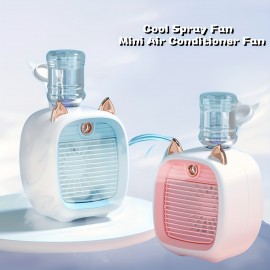 Ventilador de spray de mesa mini, tipo C USB, ventilador de spray de carregamento, ventilador de umidificador para escritório em casa, ventiladores de ar fresco