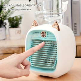 Ventilador de spray de mesa mini, tipo C USB, ventilador de spray de carregamento, ventilador de umidificador para escritório em casa, ventiladores de ar fresco