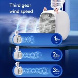 Ventilador de spray de mesa mini, tipo C USB, ventilador de spray de carregamento, ventilador de umidificador para escritório em casa, ventiladores de ar fresco