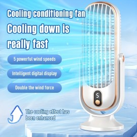 Ventilador Portátil De Grande Bateria E Motor Duplo, Arrefecedor De Ar Pequeno Para Uso Doméstico, Ventilador De Resfriamento De Ar De 5 Velocidades, Secador De Cabelo De 720°, Ventilador USB Portátil Para Escritório, Viagem, Acampamento, RV Ao Ar Livre, 