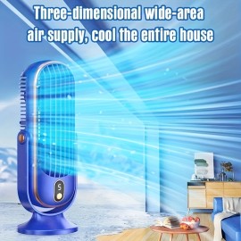 Ventilador Portátil De Grande Bateria E Motor Duplo, Arrefecedor De Ar Pequeno Para Uso Doméstico, Ventilador De Resfriamento De Ar De 5 Velocidades, Secador De Cabelo De 720°, Ventilador USB Portátil Para Escritório, Viagem, Acampamento, RV Ao Ar Livre, 