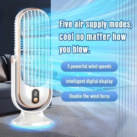 Ventilador Portátil De Grande Bateria E Motor Duplo, Arrefecedor De Ar Pequeno Para Uso Doméstico, Ventilador De Resfriamento De Ar De 5 Velocidades, Secador De Cabelo De 720°, Ventilador USB Portátil Para Escritório, Viagem, Acampamento, RV Ao Ar Livre, 