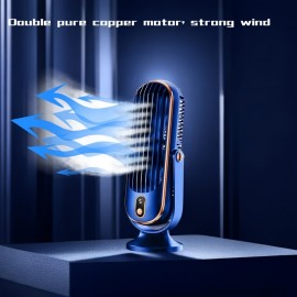Ventilador Portátil De Grande Bateria E Motor Duplo, Arrefecedor De Ar Pequeno Para Uso Doméstico, Ventilador De Resfriamento De Ar De 5 Velocidades, Secador De Cabelo De 720°, Ventilador USB Portátil Para Escritório, Viagem, Acampamento, RV Ao Ar Livre, 