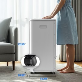 Resfriador de Ar Evaporativo Portátil 3-em-1 Sem Janela com Tanques Duplos, 3 Pacotes de Gelo & Temporizador Inteligente - Resfriador de Pântano de 60W e 25 Polegadas, Oscilação de 70°, 3 Velocidades para Quartos, Escritórios, Aparelho Moderno, Corpo em P
