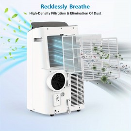 Ar Condicionado Portátil GAOMON de 14,000 BTU 3-em-1 com Controle Remoto, Modo Sono Inteligente & Temporizador de 24H - Cobertura para 750 Pés Quadrados, Desumidificador, Ventilador, Alimentação USB, Tampa Superior Preta, Aparelho de Conforto Doméstico, P