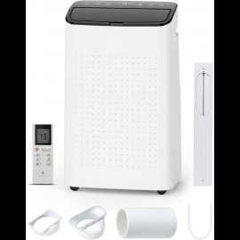 Ar Condicionado Portátil GAOMON de 14,000 BTU 3-em-1 com Controle Remoto, Modo Sono Inteligente & Temporizador de 24H - Cobertura para 750 Pés Quadrados, Desumidificador, Ventilador, Alimentação USB, Tampa Superior Preta, Aparelho de Conforto Doméstico, P