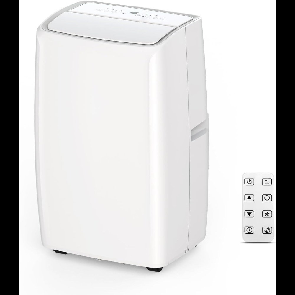 Condicionador de ar portátil GAMOMN - 14, 000 BTU de arrefecimento, controlo remoto, funcionalidade 3 em 1, modo inteligente/sono, balanço automático para salas de 700 pés quadrados