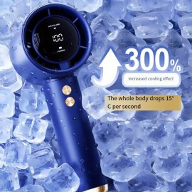 Ventilador de turbina portátil, mini ventilador pessoal ajustável em 100 velocidades com cabo USB adequado para viagens ao ar livre e interior e exterior