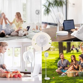 1 Ventilador de Mesa Portátil Dobrável USB - 4 Velocidades Ajustáveis, Altura Regulável, Plástico Leve, Bateria Recarregável 18650 Lítio 1200mAh, 36V Seguro para Escritório, Casa e Camping