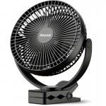Ventilador Portátil Recarregável de 10.000mAh com Clipe - Ventilador de Mesa USB de 8 Polegadas com 4 Velocidades, Autonomia de 24H, Rotação de 360° e Grampo Resistente para Escritório, Academia, Acampamento, Viagem - Operação Silenciosa, Duas Portas USB 