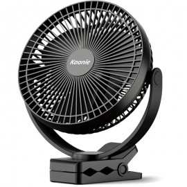 Ventilador Portátil Recarregável de 10.000mAh com Clipe - Ventilador de Mesa USB de 8 Polegadas com 4 Velocidades, Autonomia de 24H, Rotação de 360° e Grampo Resistente para Escritório, Academia, Acampamento, Viagem - Operação Silenciosa, Duas Portas USB 