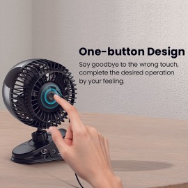 Ventilador de mesa pequeno, ventilador de clipe USB, vento forte e ultra-silencioso, ajustável a 360°, 3 velocidades, ventilador pessoal mini USB-C prefixado, adequado para escritório, mesa de dormir