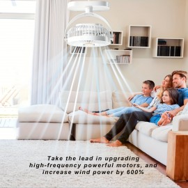 Ventilador de Mesa USB com Grande Capacidade de 3000mAh, Mini Ventilador Portátil Potente de 5 Velocidades, Bateria Ultra Longa Duração, Recarregável, Adequado para Casa, Escritório e Viagem