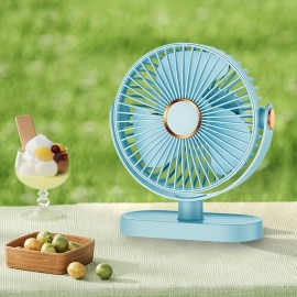 Ventilador de Mesa USB com Grande Capacidade de 3000mAh, Mini Ventilador Portátil Potente de 5 Velocidades, Bateria Ultra Longa Duração, Recarregável, Adequado para Casa, Escritório e Viagem