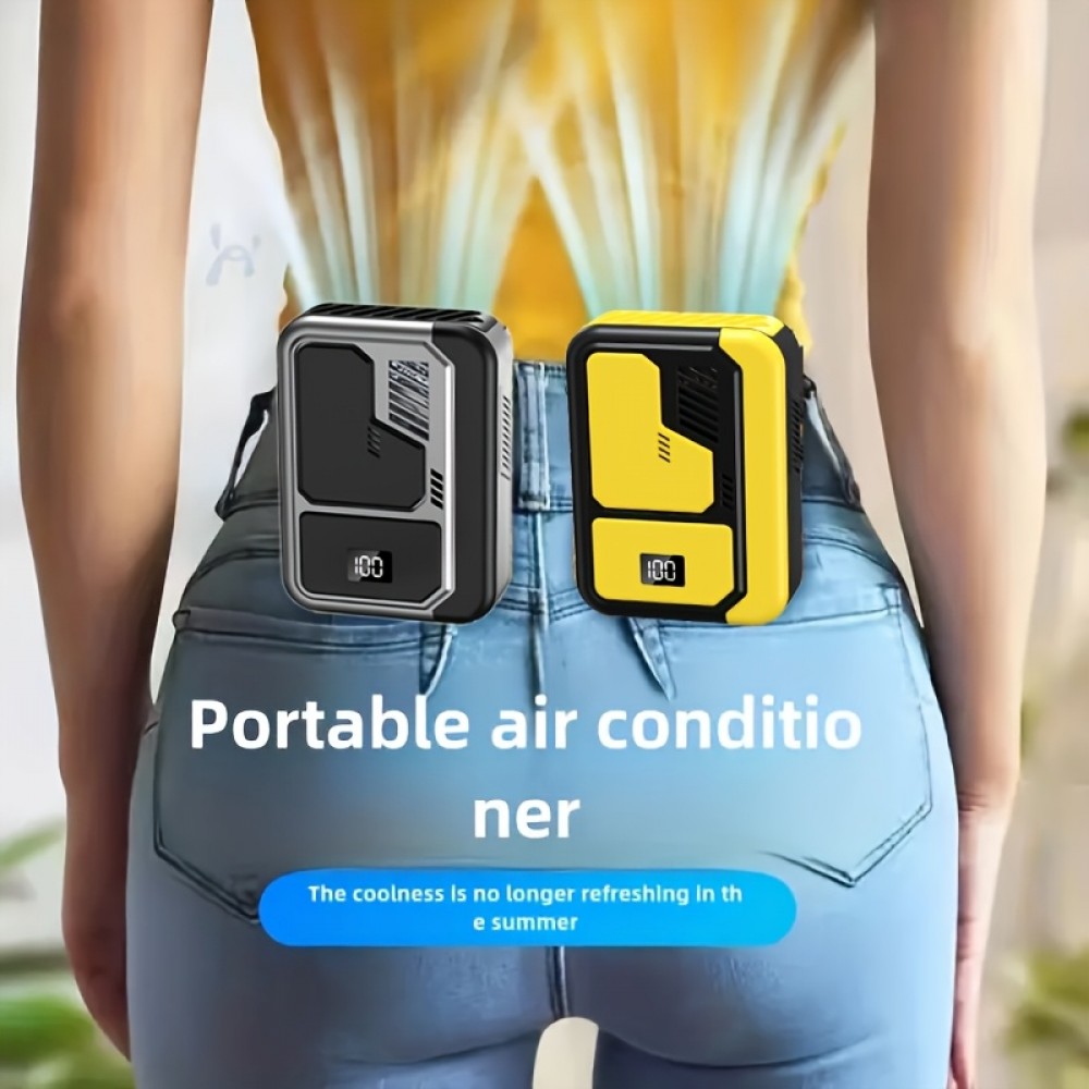 Ventilador Portátil de Pescoço, Motor sem Escovas Potente com Visor Digital e 3 Velocidades do Vento, Bateria Grande de 3000mAh, Função de Lanterna LED de Emergência, Adequado para Trabalho ao Ar Livre, Acampamento, Pesca Selvagem, Passeios de Primav