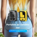 Ventilador Portátil de Pescoço, Motor sem Escovas Potente com Visor Digital e 3 Velocidades do Vento, Bateria Grande de 3000mAh, Função de Lanterna LED de Emergência, Adequado para Trabalho ao Ar Livre, Acampamento, Pesca Selvagem, Passeios de Primav