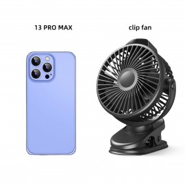 Ventilador portátil de 2000mAh com bateria, ventilador silencioso com clipe, ventilador USB, três ventiladores com tela, adequado para mesa de escritório, banco traseiro do carro, bicicleta, acampamento ao ar livre, preto