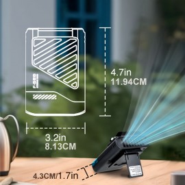 Ventilador Portátil AI de 5 Velocidades com Motor de 10000 RPM & Vento de 33ft/s - Tempo de Funcionamento >20H, Recarregável via USB-C, Montagem na Cintura/Pescoço/Mesa/Cinto para Locais de Trabalho, Camping, Exterior, Escritório - Ultra-Compacto 223